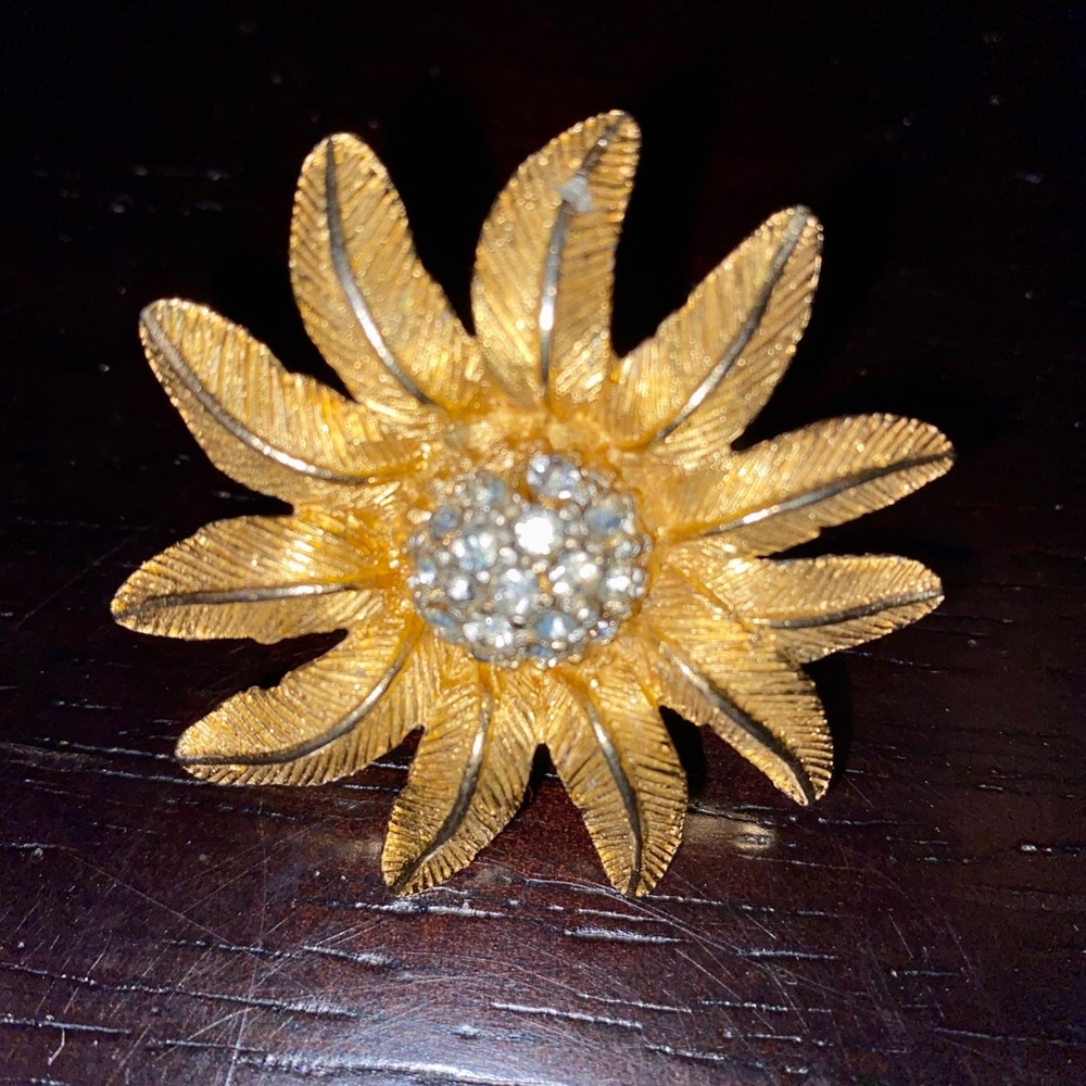 Vintage Pin Turned Into Adjustable Cocktail Ring